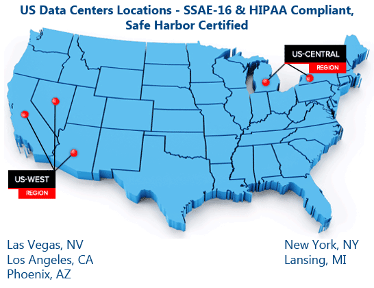 US - West Region: Las Vegas, NV. Los Angeles, CA. Phoenix, AZ.  US - Central & East Region: New York, NY. Lansing, MI.